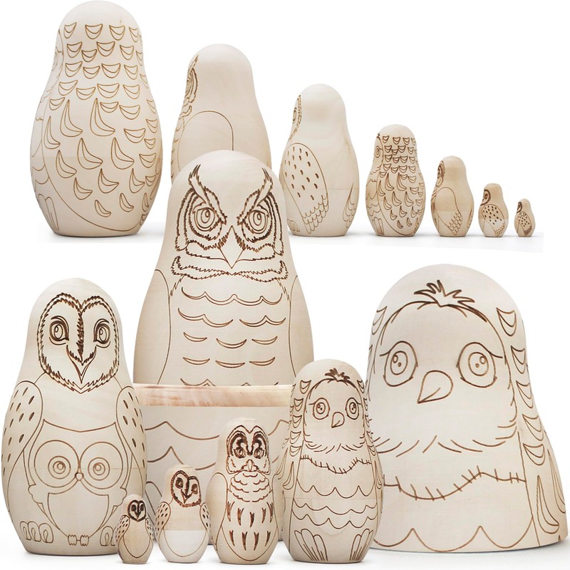 Owl Nesting Dolls Set of 7 pcs