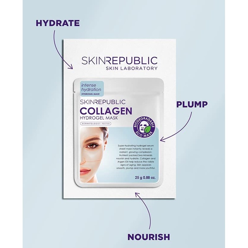 Skin Republic Collagen Hydrogel Face Mask, For Younger Looking Skin,
