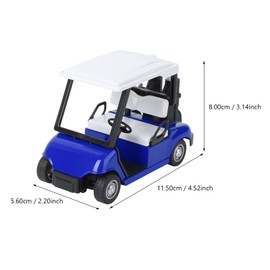 Veemoon Small Golf Cart Toy, 4½ Die Cast Metal Golf Cart Model Pull Back Action Car Toy Small Golfcarts Cake Topper Table Golfcart Ornament for Kid Toddler Infant Vehicle Dollhouse Cake Decor (Bule)