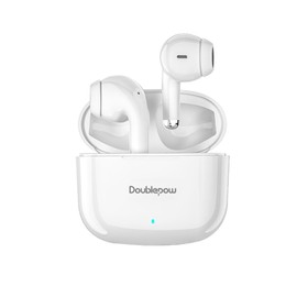 Doublepow LP40 Pro Wireless Earbuds, Bluetooth 5.3 Headphones with Microphone, Dual Stereo Noise Canceling Headphones, Low Latency, Sports Earbuds, Suitable for Running, Cycling(White)