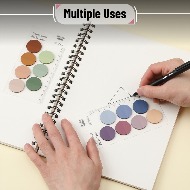 Mr. Pen- Round Transparent Sticky Notes, 1.1” Diameter, 14 Pads,