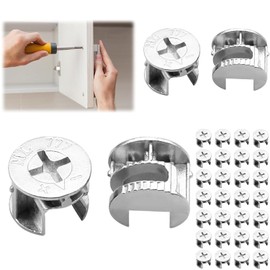 36 Pcs Cam Lock, Furniture Connecter Cam Lock Fittings, Cam Lock Nuts for Cabinet, Drawer, Wardrobe, Dresser, Furniture Panel Connecting Hardware