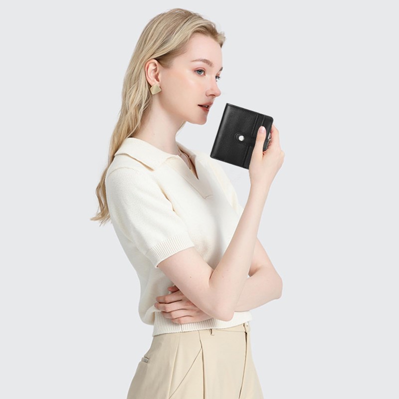 SENDEFN Small Woman Leather Wallet Credit Card Holder with ID