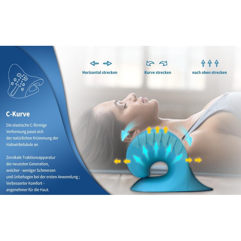 Neck Stretcher, Relaxation Pillow for Neck (Sky Blue)