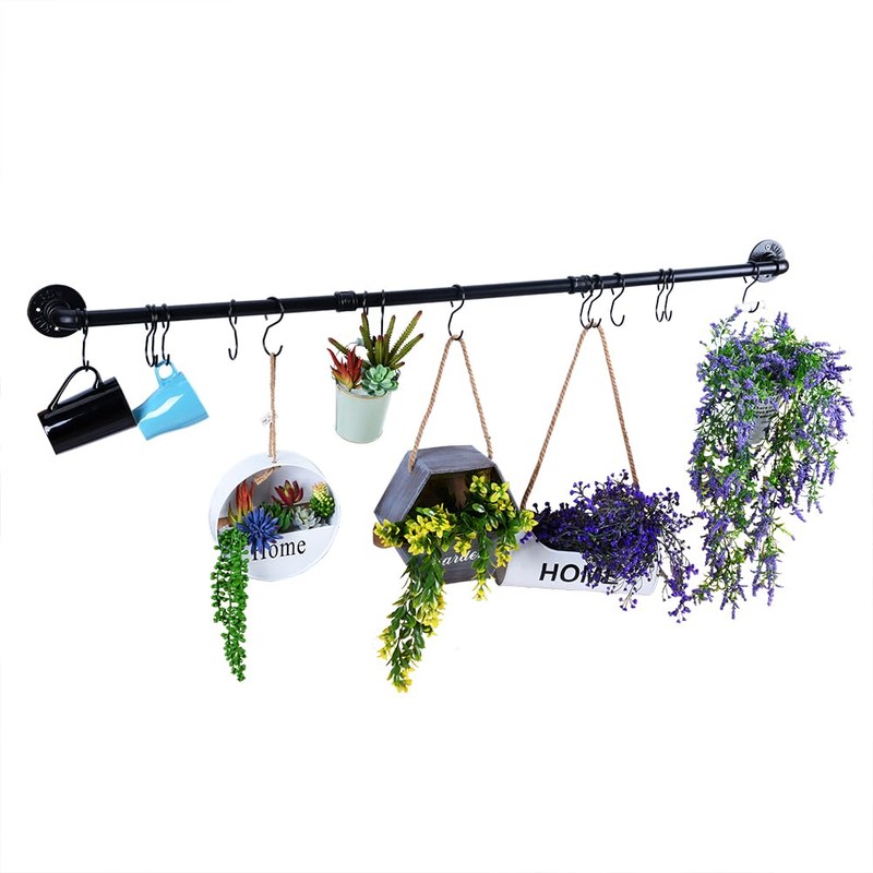WuGeShop 50.4 inch Hanging Pot Rack Wall Mounted Pot Pans