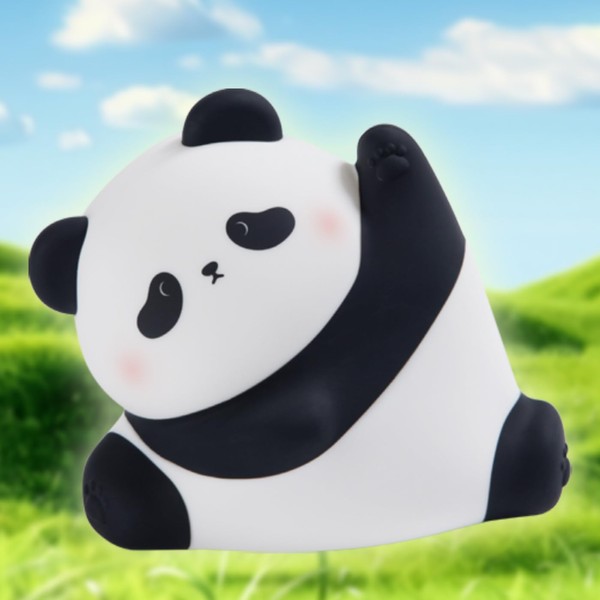 AiSagePure Silicone Panda Night Light for Kids, Touch Control, Rechargeable,