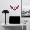 Transparent Decal Stickers of Heart Cross with Wings (Burgundy) Premium