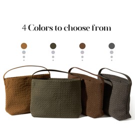 Suede Tote Bag for Women Woven Bag Crossbody Bags Casual Tote Bag, Green