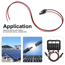 Garosa Juego de 2.5mm² de Conectores Par de Rojo, Negro Panel Solar Cable Fotovoltaico Adaptador Paralelo Cable Enchufe Kit de Herramientas Cable Macho Hembra Conectores