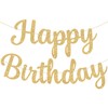 Gold Glitter Happy Birthday Banner, 10 ft Pre-strumg Birthday Garland