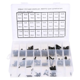 240Pcs Elastic Cylindrical Pin Carbon Steel Hollow Positioning Auxiliary Parts 1.5-5