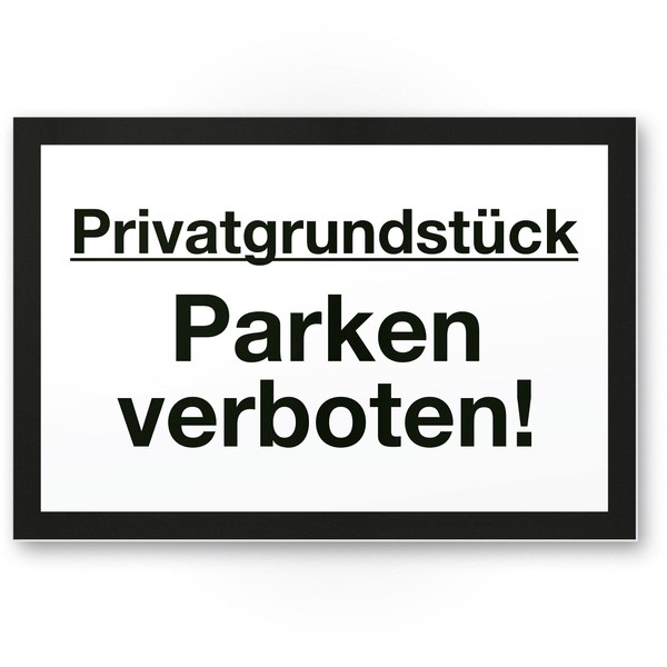 Komma Security Privatgrundstück – Parken Verboten Sign, Parking Prohibition Sign,