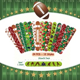 Acuiwer Slap Bracelet Slap Wrist Bands Bulk for Kids Party Bag Fillers Party Supplies Flavors Gift for Girls Boys Birthday Christmas (Baseball-24 pcs)