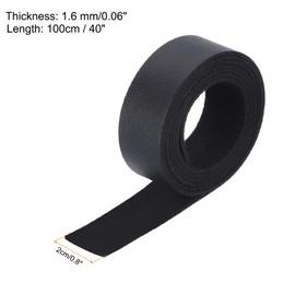 MECCANIXITY Leather Straps Strip Belt 2cm(0.8" Width) 100cm(40" Length) Leather Strips String Black for DIY Craft, Jewelry, Key Chains