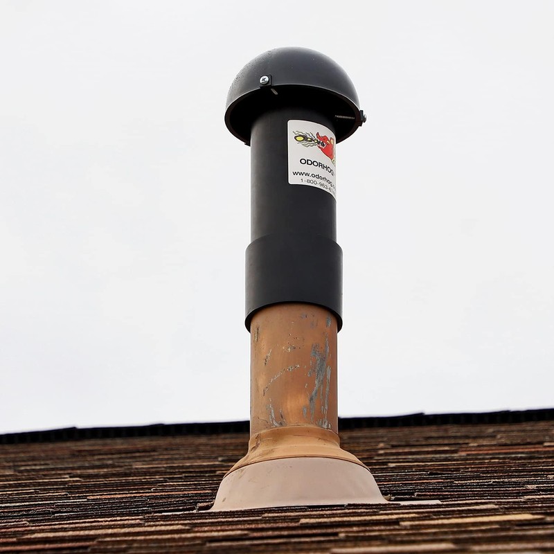 OdorHog Vent Stack Pipe Filter 4 Sizes, Black ABS with