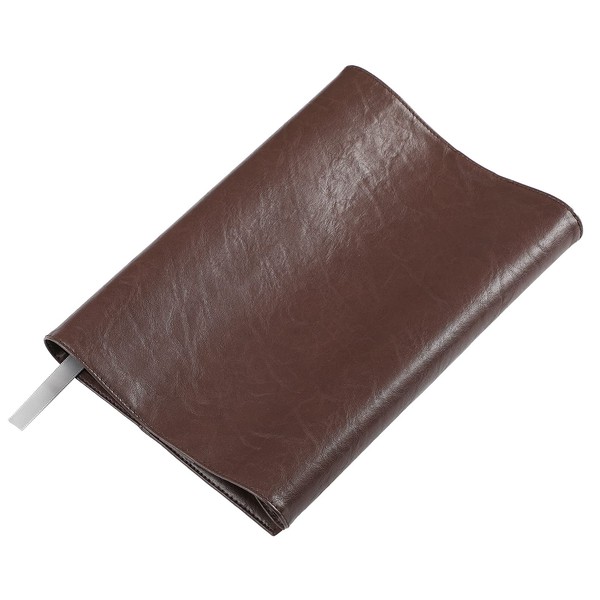High Quality Synthetic Leather Book Cover, Available in Various Colors and Sizes, Adjustable Thickness, Bookmark Included, Bunko (4.1 x 5.8 in) Size, Brown