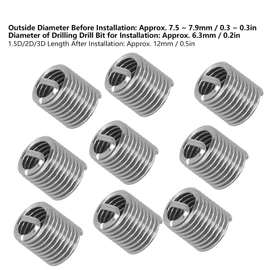 QANYEGN 100Pcs Thread Inserts Tool Kit, Stainless Steel Thread Inserts Sheath Type Screw Repair Sleeve with Male Female Reducing Nut M6x1(2D)