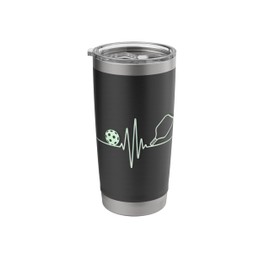 Pickleball Paddle Heartbeat EKG Retro Pickleball Player Stainless Steel Insulated Tumbler
