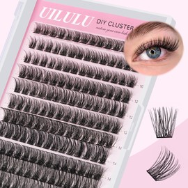 Uilulu Lash Clusters D Curl Fluffy Clusters Lashes 0.07D 10-16 MIX 144 Eyelashes Individual Lashes Clusters DIY Lash Extensions at Home False Lashes Wide Band Natural Eye Lash Clusters(U11, 10-16mix)