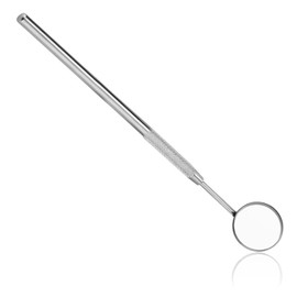 OdontoMed2011 Dental Mouth Mirror #5 Stainless Steel with Handle, Dentist Tool for Teeth Cleaning Plaque Mouth Inspection, Eyelash Lash Extension Mirror Makeup Tools Dental Instruments Mirror Handle