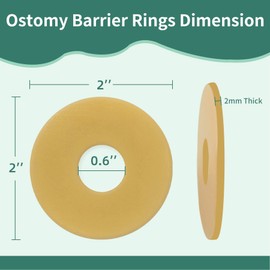 Ostomy Barrier Rings, Moldable Ostomy Rings, Hydrocolloid Skin Extender Rings for Colostomy Bags,Sting-Free Ostomy Supplies (2mm-20PCS)