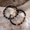 Omky Set de Pulseras para Hombre Ojo de Tigre| Pulsera