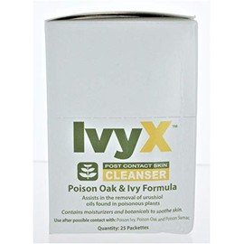 IvyX Poison Ivy and Oak Post Skin Towelettes, 25 Packettes