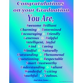 Graduate, Graduation Gifts, Graduation Affirmation Posters, Student Affirmations