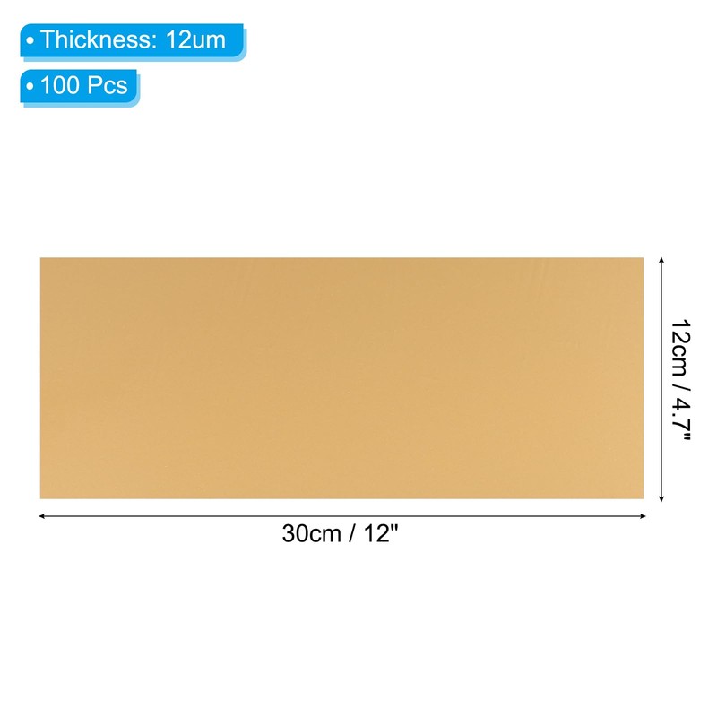 PATIKIL 12x30.5cm Hot Foil Paper 100 Pcs Toner Reactive Foil