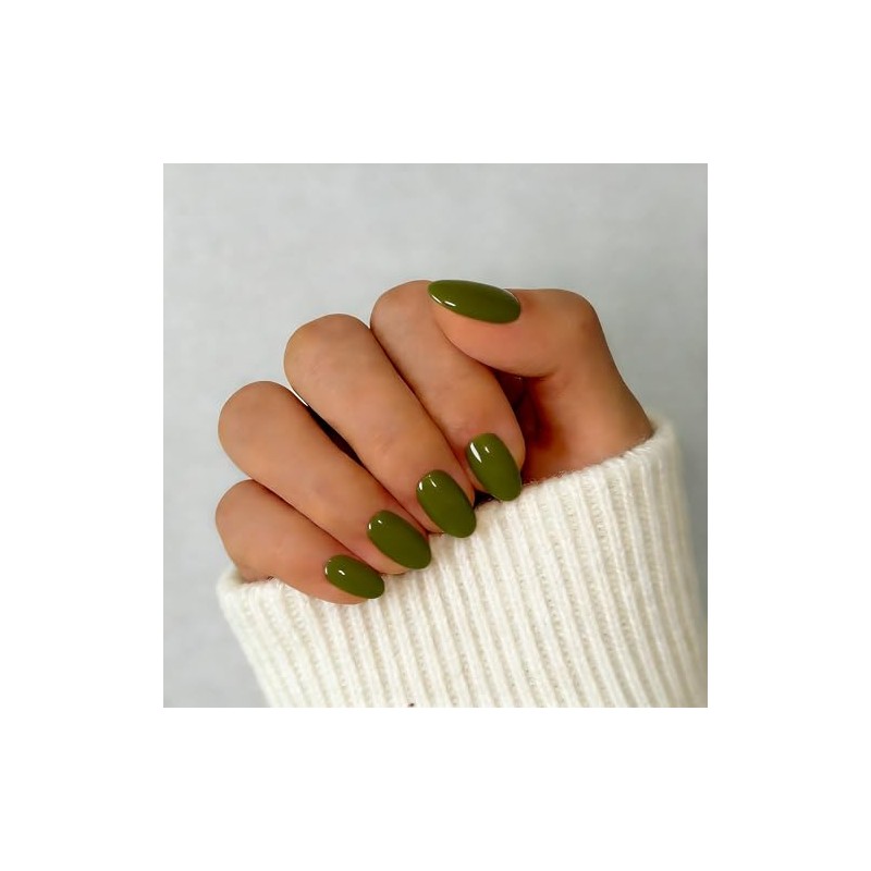 SXVME Uñas postizas cortas de gel suave, 32 piezas, 16