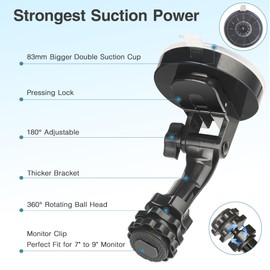 Gonifeto Backup Camera Monitor Mount,(7/9in)Upgraded Rear View Camera Display Monitor Suction Cup Holder, Rv Windshield Back Up Camera Screen Mounting Bracket,Car Rearview Reverse Cam Window Mount Kit