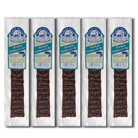 Indian Valley Salmon Jerky (1oz, 5 Pack) - Exotic Wild Game Meat Snack, Premium Quality Seafood Delight, High Protein On the Go Snack for Hiking, Camping, Hunting
