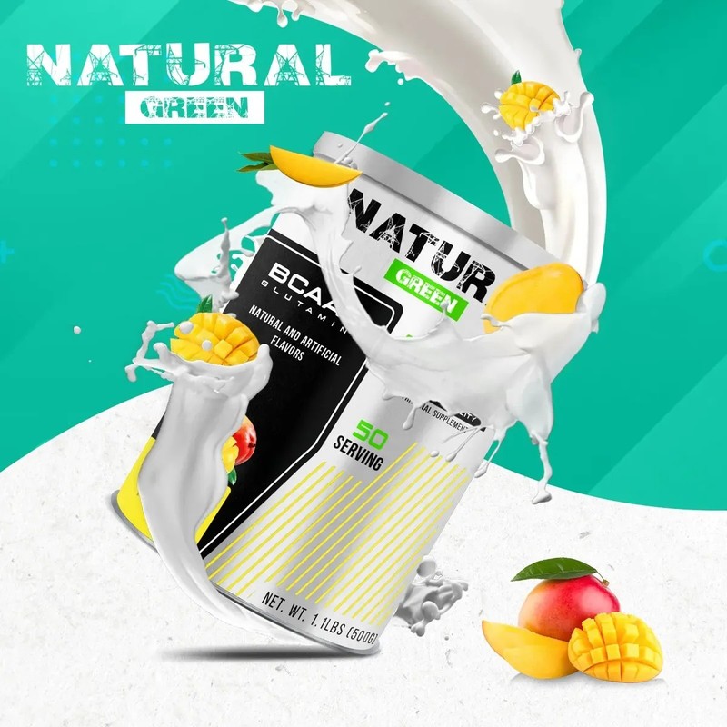Bcaas Glutamina Aminoácido Green 500g Sabores