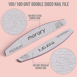 Lima de uñas de grano 100/180 para uñas naturales, uñas acrílicas, doble cara, limas de uñas limas para acrílico, paquete de 12