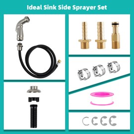 Hygie Rinse Kitchen Faucet Sprayer Attachment/Hose/Holder Set Universal Fit Compatible with Moen/Delta Faucet Sprayer Replacement, Kitchen Sink Side Sprayer Head, Brushed Nickel