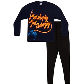 ThePyjamaFactory Boy's I'm Not Sleeping I'm Just Recharging Pyjamas 11 to 16 Years Blue (13-14 Years)