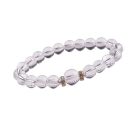 Joya Gift Jewelry Natural Crystal Gemstone 8MM Round Beads Bracelet comes with fancy velvet bag for Women