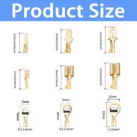 XINTAIHELE Male Female Spade Connectors Kit Non Insulated Open Barrel Bullet Connectors Copper O-Type Ring Terminal Crimp Connector Kit 600PCS