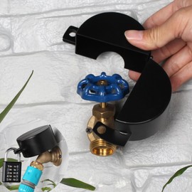 TEMEILI Metal Garden Faucet Lock - Outdoor Spigot Lock, Prevents Water Theft (Black)