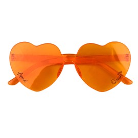 CJ&M Pack of 3 Sunglasses Heart Glasses Queen Summer Girls Evening Gift Costume Carnival Gift Idea for Aperol Lovers (Aperol)