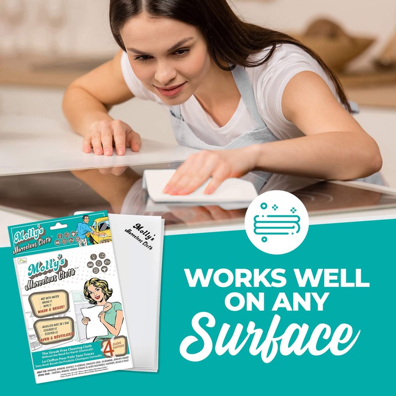 Molly’s Marvelous - Streak-Free Polishing Cloth, Lint-Free Microfiber Cleaning Cloth,