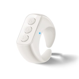 CKG Tiktok Scrolling Ring,Kindle APP Page Turner, Bluetooth Clicker Control, Minimalist Style and Smart Make Life Easier - Snow White