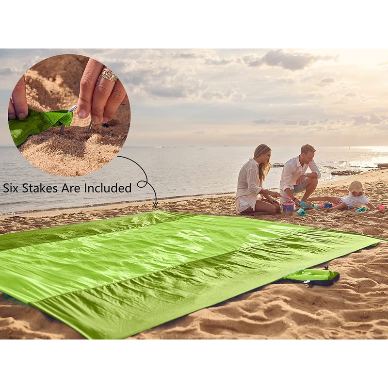 WEKAPO Sand Proof Beach Blanket, Extra Large Oversized 10'X 9',
