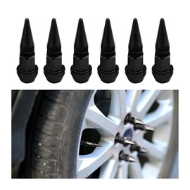 JNNJ 6 Pieces Car Wheel Tyre Valve Stem Cap, Aluminium Alloy Dust Caps Car Tyres, Aluminium Alloy Tyre Valve Cover (Black)
