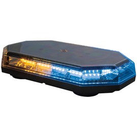 Buyers Products 8891068 15 Inch Octagonal LED Mini Light Bar, Amber/Blue, 56 LEDs, 10 Flash Patterns, Permanent Or Magnetic Mount, 3.2 Amp, Emergency Lights for Vehicles, Truck Accessories