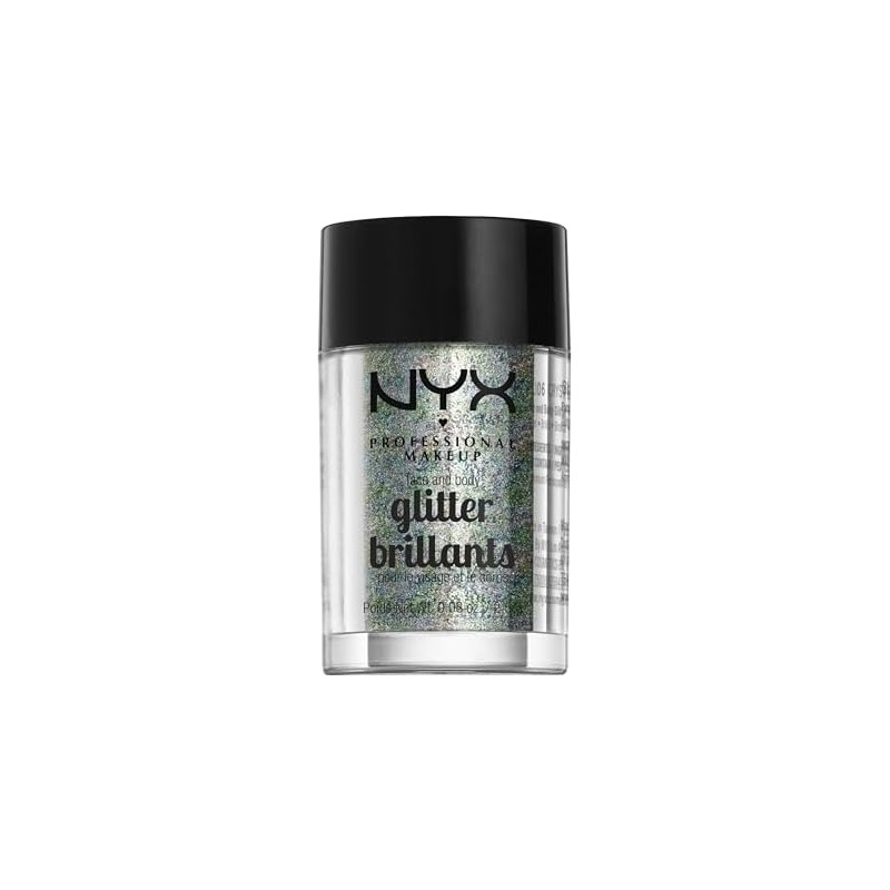 NYX Professional Makeup, Glitter para rostro y cuerpo, Tono Crystal,