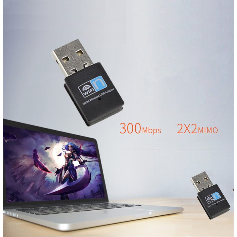WANGCL USB WiFi Adapter USB WiFi for PC 300 Mbps