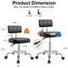 JOSTZHXIN Office Desk Chair with Wheels, Rolling Stool with Backrest