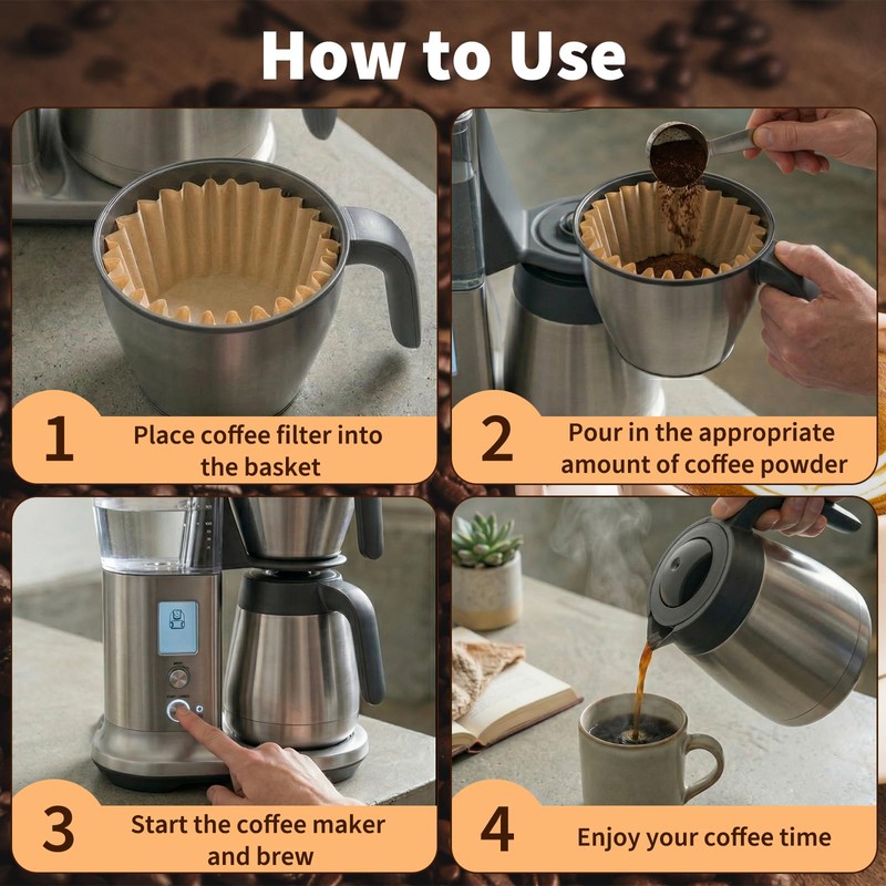 Extra Large Coffee Filters Compatible with Breville, Disposable Coffee Filter