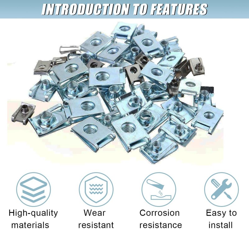 80PCS 4 Sizes Auto Car U-Clip Kit, M4 M5 M6